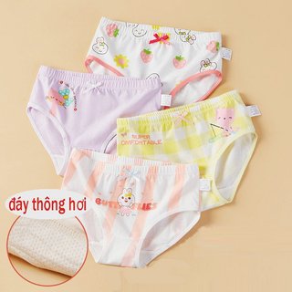[TG20 Cao cấp thông hơi] Quần lót bé gái, quần chíp tam giác trẻ em hàng cotton cao cấp cạp chun phối nơ nhỏ siêu xinh
