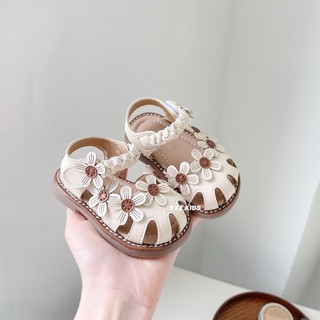 Sandal Dép Quai Hậu Tập Đi Rọ Đính Hoa Quai Tết Điệu Đà Cho Bé Gái 0-3 Tuổi K037