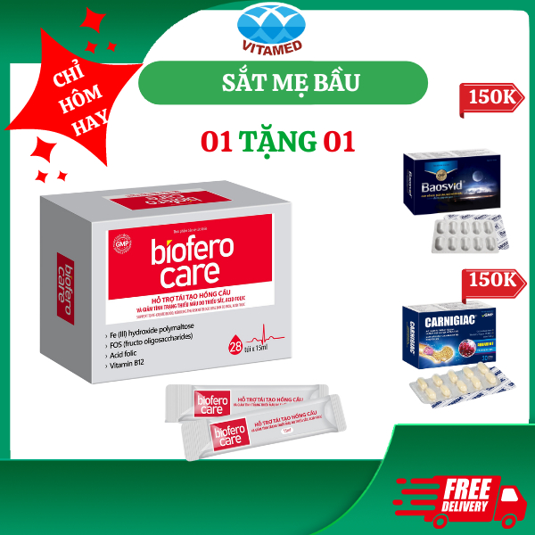Biofero Care - Hỗ Trợ Tạo Hồng Cầu Hộp 28 Gói * 15 ML