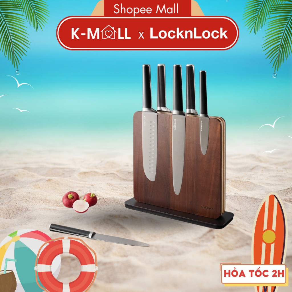Bộ 6 dao kèm giá đỡ LocknLock Magnetic Knife Set CKK804 CKK82 bằng thép không gỉ - K-MALL