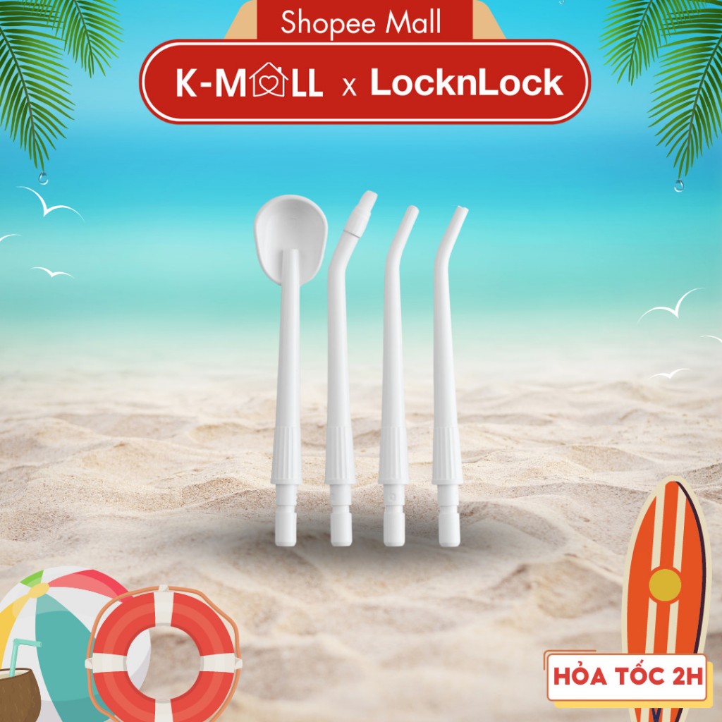 Bộ 4 đầu tăm nước thay thế LocknLock ENR146WHT_RB - dùng cho máy tăm nước ENR146WHT - K-MALL