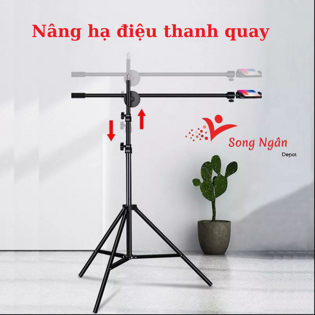Cây livestream giá đỡ điện thoại gậy chụp ảnh kèm tay quay 360 giúp chụp ảnh sản phẩm quay video
