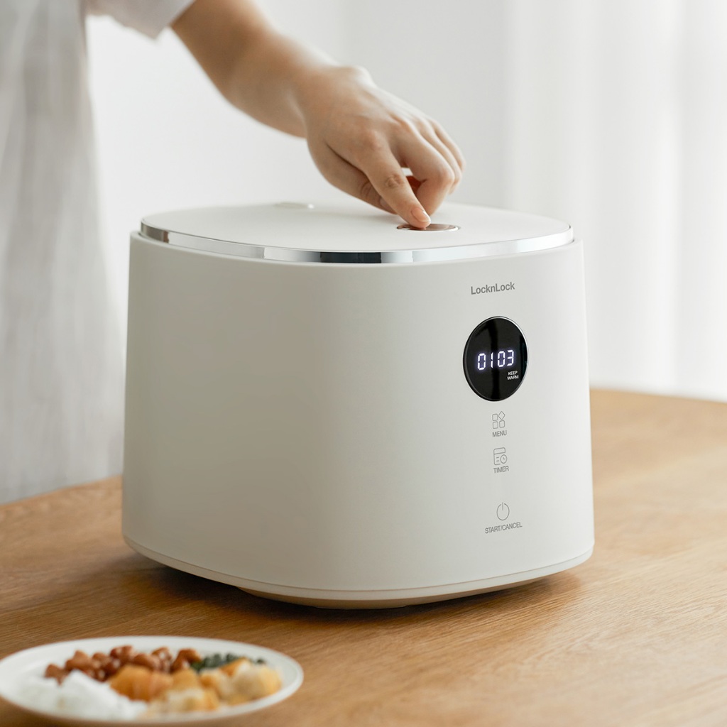 Nồi cơm điện Lock&Lock Bianco Nemo rice cooker 1.2L- Màu ngà EJR384IVY , điều khiển cảm ứng - K-MALL