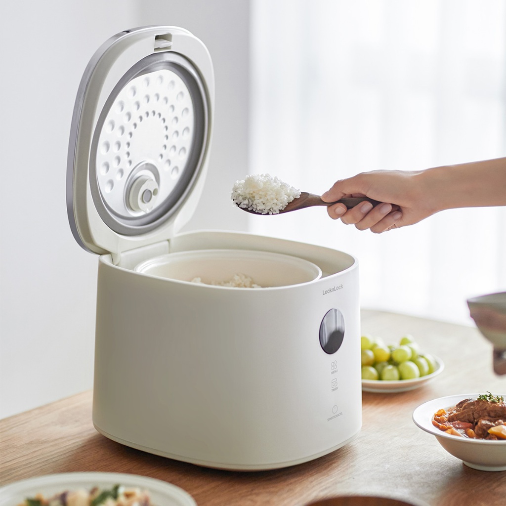Nồi cơm điện Lock&Lock Bianco Nemo rice cooker 1.2L- Màu ngà EJR384IVY , điều khiển cảm ứng - K-MALL