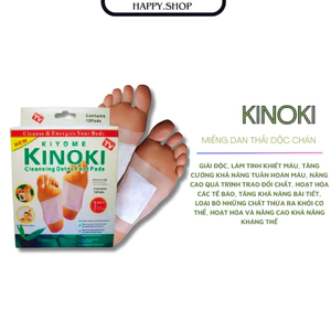 Miếng dán chân thải độc tố Kinoki Detox Foot Patch Nhật Bản, miếng dán thải độc chân giải độc kinoki