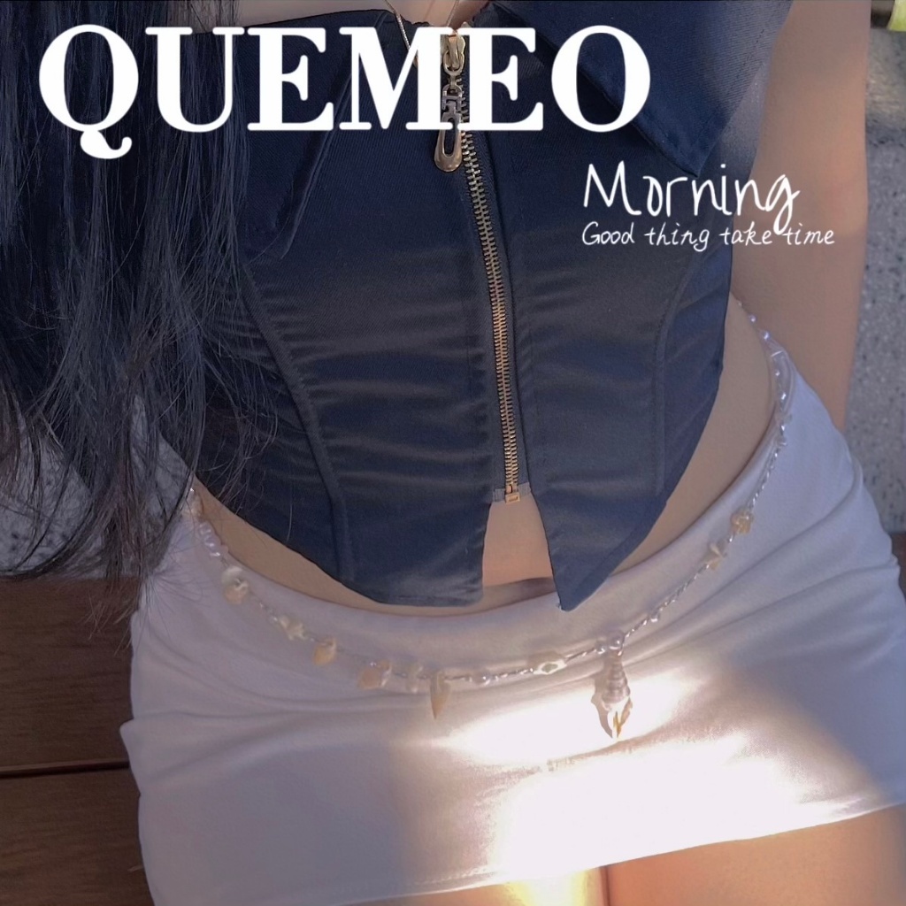 Hoả Tốc Dây chuyền bụng / Dây xích eo Ốc Sò Đá đi biển LALA Belt QUEMEO mix lấp lánh có thể đeo cổ như vòng cổ dáng dài