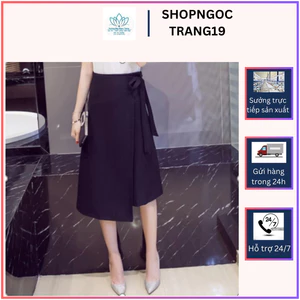 Chân Váy Chữ A Phối Đáp Tà Che Khuyết Điểm Bụng_Thời Trang Hè Thu 2024_SHOPNGOCTRANG19_CV12NT