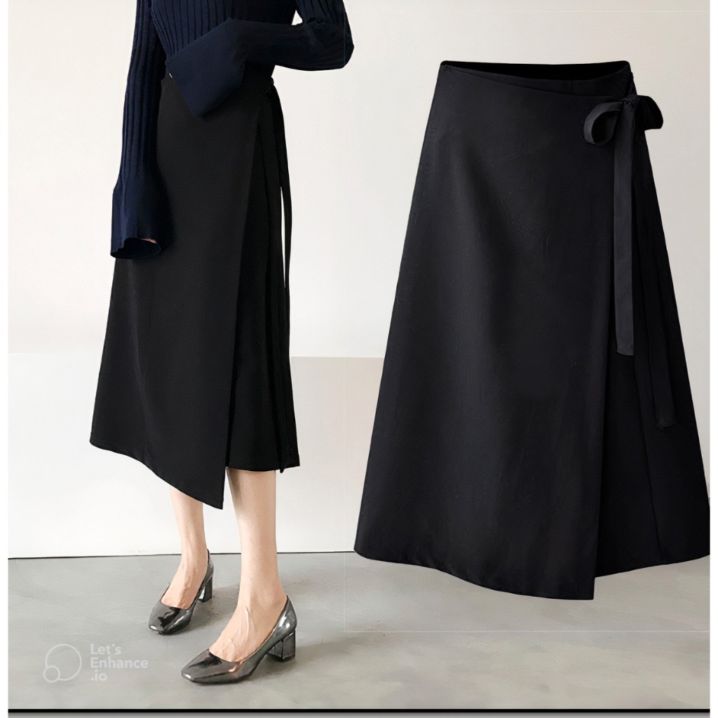 Chân Váy Chữ A Phối Đáp Tà Che Khuyết Điểm Bụng_Thời Trang Hè Thu 2024_SHOPNGOCTRANG19_CV12NT