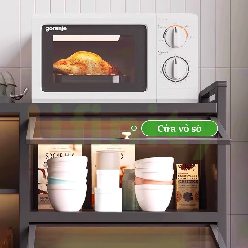 Lifinity Kệ Nhà Bếp Đa Năng-Kệ Tủ Để Đồ Thép Cacbon Có Thể Điều Chỉnh Độ Cao Kệ Đựng Đồ Có Cửa Đôi