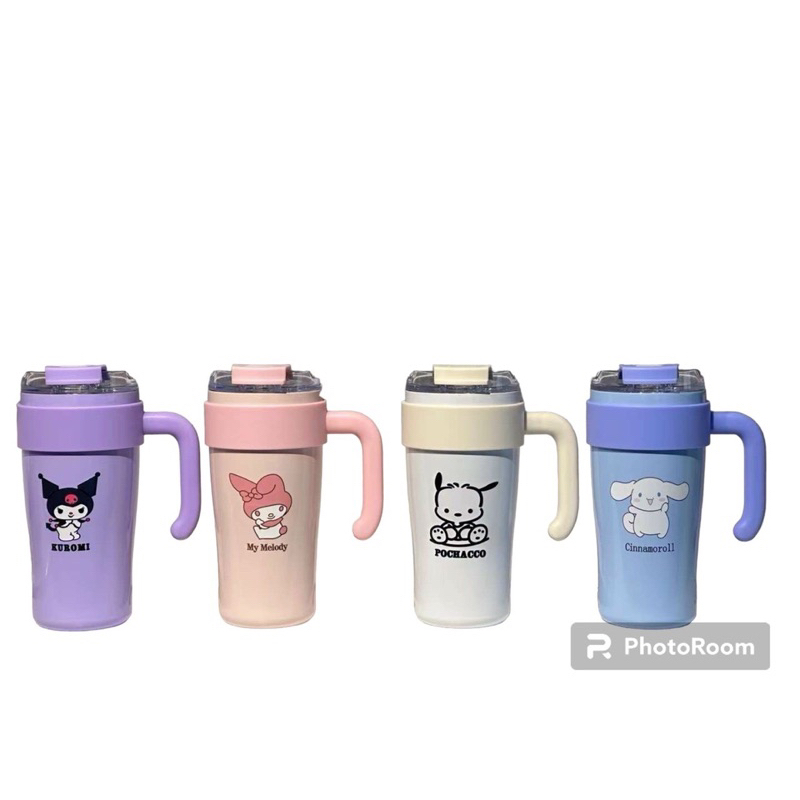 Ly thái giữ nhiệt có quai 900ml - kèm ống hút inox ( màu ngẫu nhiên )