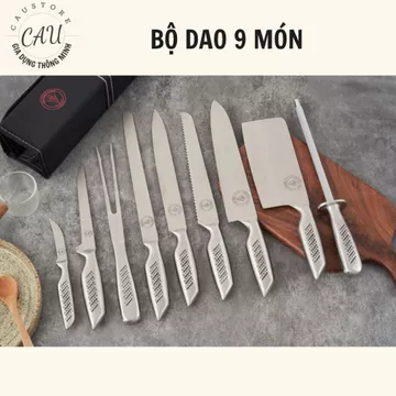Bộ dao nhà bếp cao cấp, bộ dao 9 món của Ý, dao nhà bếp tiện lợi, hàng cao cấp, Dao nhà bếp