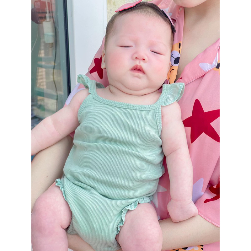 [MD207]0/3-6/12-18-24M chọn mẫu Bodysuit/ áo liền thân hai dây, ba lỗ xuất xịn cho bé