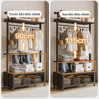 GSlife 55-100cm Móc Treo Quần Áo Đa Năng Có Tủ, Điều Chỉnh Được Độ Cao