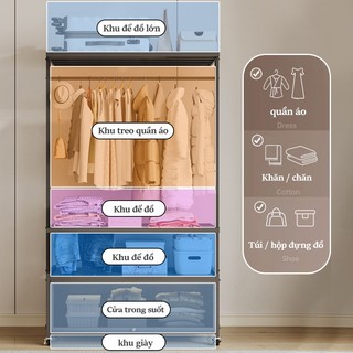 GSlife 55-100cm Móc Treo Quần Áo Đa Năng Có Tủ, Điều Chỉnh Được Độ Cao