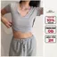 Áo thun nữ, áo croptop nữ cổ V basic tay ngắn Amy Top ôm body chất cotton rib co giãn thoáng mát LND
