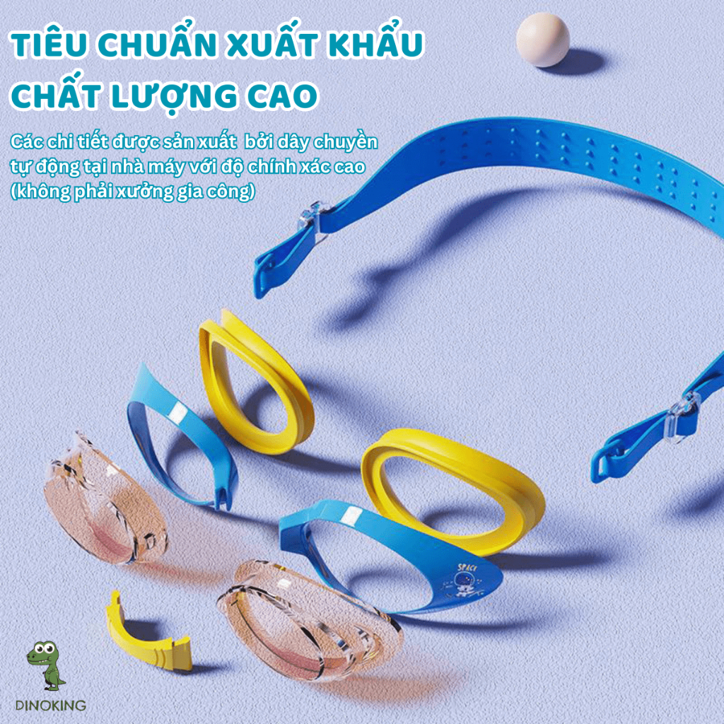 Kính bơi trẻ em cao cấp DINOKING Combo Kính bơi cho bé trai bé gái kèm mũ bơi Mắt kiếng bơi chống mờ PK11