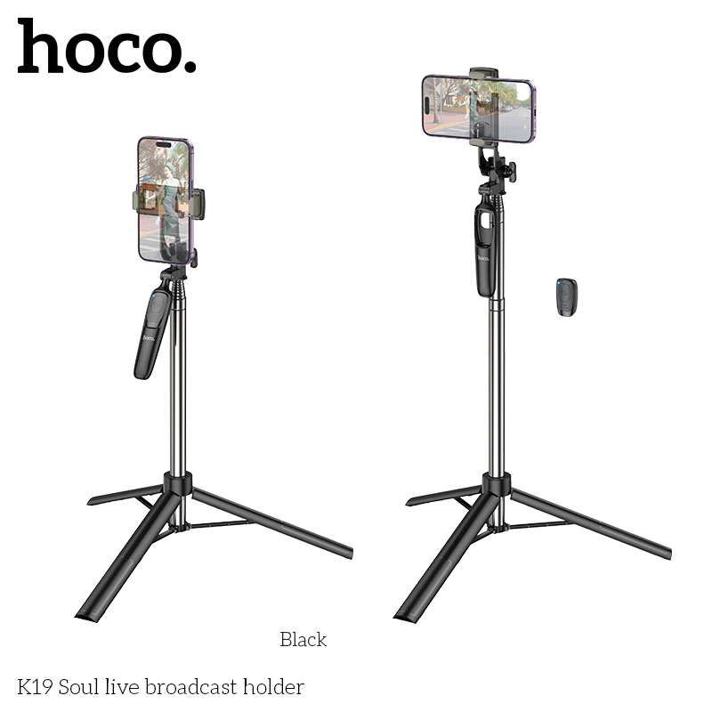 Gậy chụp ảnh 3 chân Bluetooth  Hoco K19 dài 1m57, siêu chắc chắn .