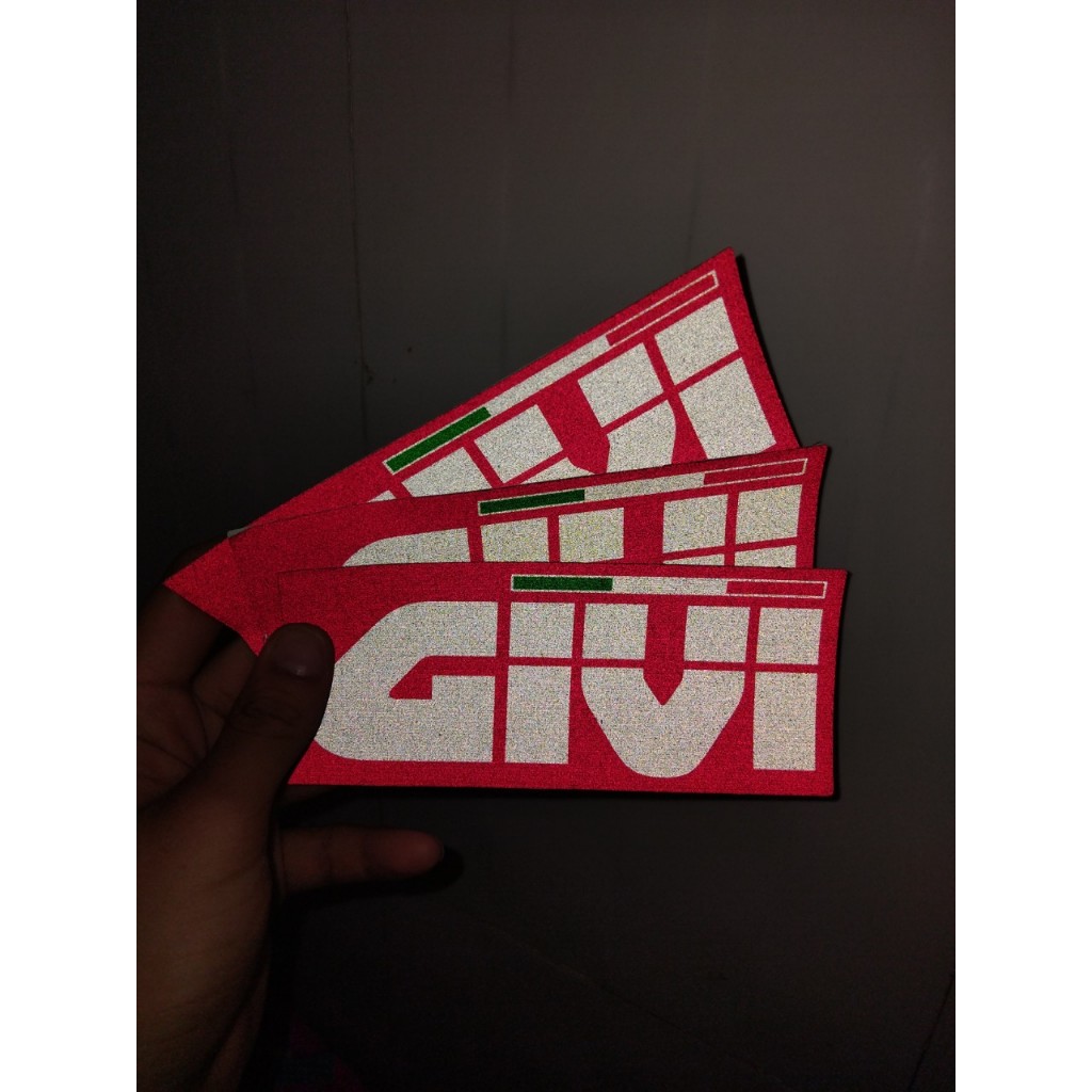 GIVI khổng lồ phản quang [15x6.5cm] decal phản quang siêu sáng, bám dính, chống nước, không phai màu