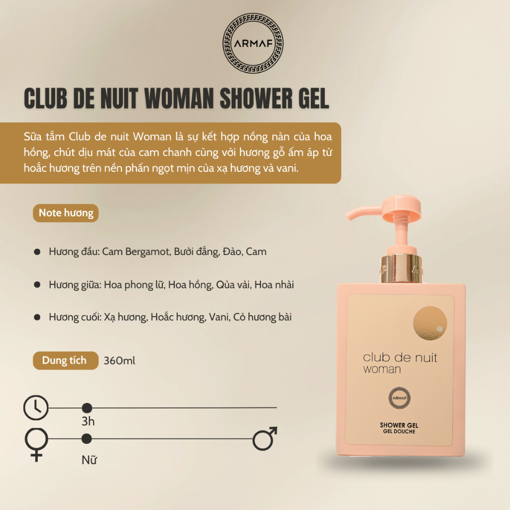 Sữa Tắm Hương Nước Hoa Nam Armaf Club De Nuit Woman - Intense Man Shower Gel 360ML | BigBuy360 - bigbuy360.vn