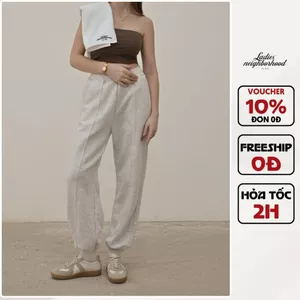 Quần Jogger ống bo nữ, quần ống suông bo chun nỉ Lara Pants thoả mái năng động LND