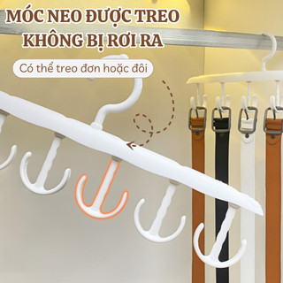 Móc treo đồ đa năng, móc nhựa 12 móc treo đồ lót, thắt lưng, cà vạt, áo 2 dây xoay 360 độ tiện lợi
