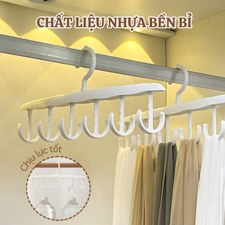 Móc treo đồ đa năng, móc nhựa 12 móc treo đồ lót, thắt lưng, cà vạt, áo 2 dây xoay 360 độ tiện lợi