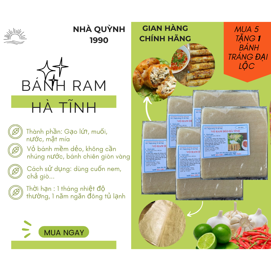 Bánh ram Hà Tĩnh loại đặc biệt bánh cuốn nem rán giòn rụm thơm ngon ...