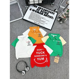 Áo Polo cổ bẻ cho bé trai phong cách hàn quốc siêu đẹp, Áo thun cộc tay chất liệu Cotton thoáng mát-Size từ 8-30kg