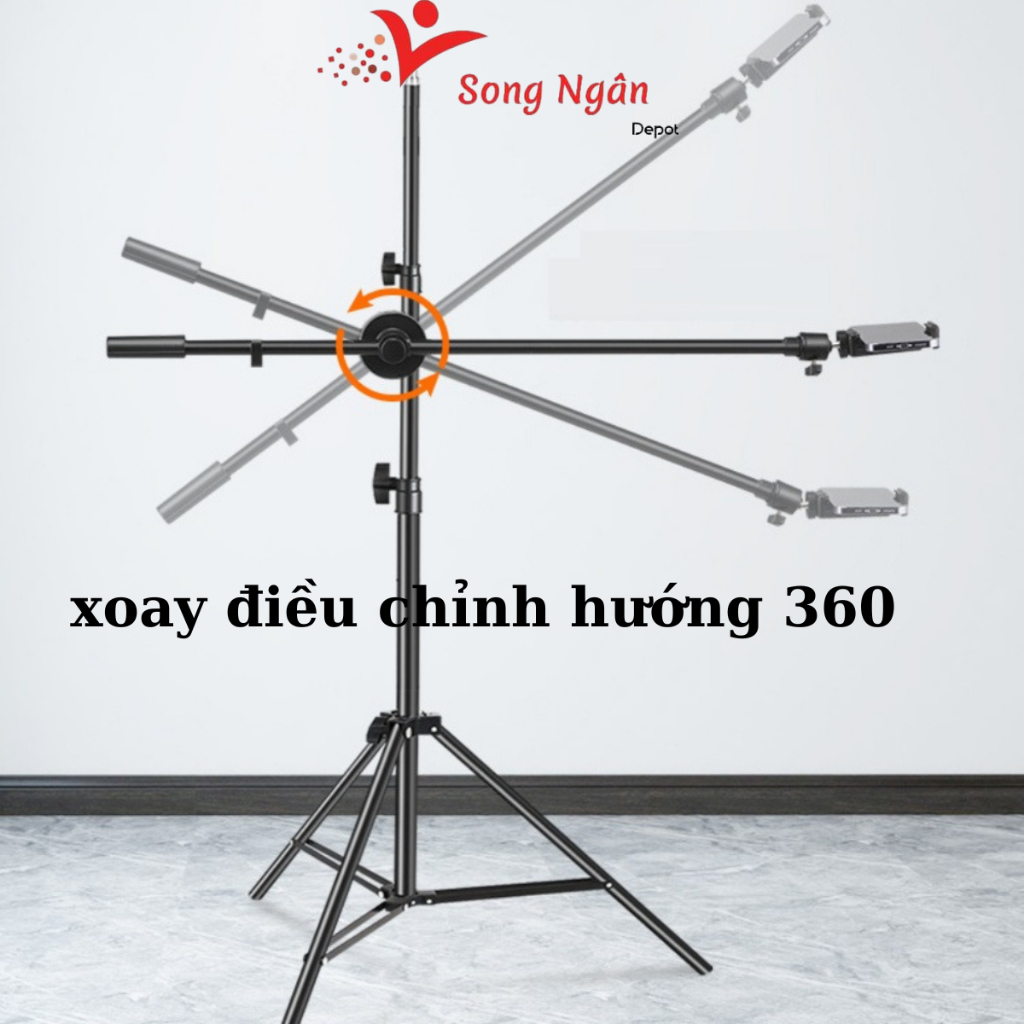 Cây livestream giá đỡ điện thoại gậy chụp ảnh kèm tay quay 360 giúp chụp ảnh sản phẩm quay video
