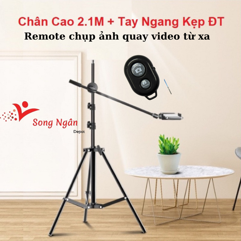 Cây livestream giá đỡ điện thoại gậy chụp ảnh kèm tay quay 360 giúp chụp ảnh sản phẩm quay video