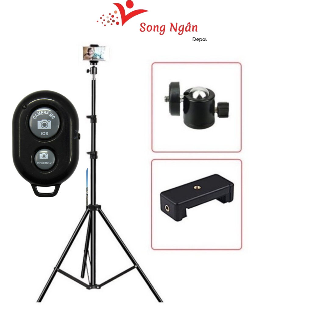Cây livestream giá đỡ điện thoại gậy chụp ảnh kèm tay quay 360 giúp chụp ảnh sản phẩm quay video