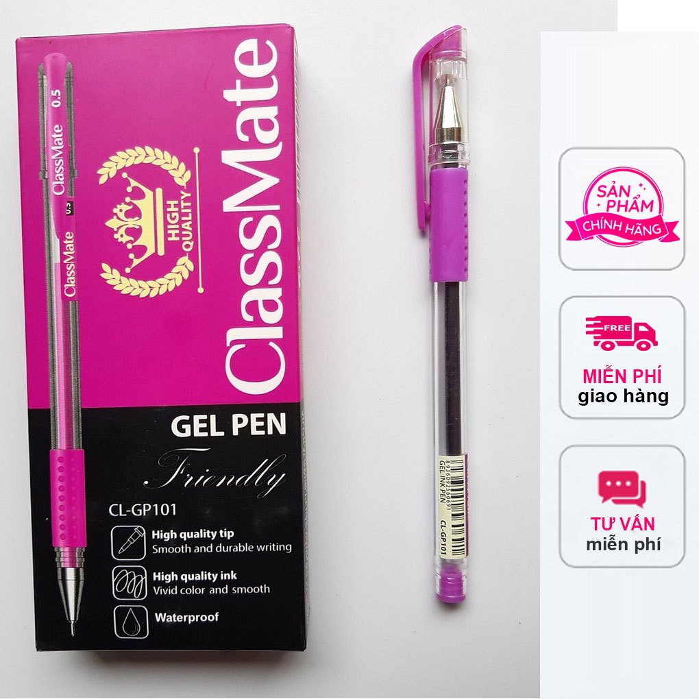 Hộp 12 Bút Gel Nước Mực TÍm CLASSMATE CL-GP101 | Shopee Việt Nam