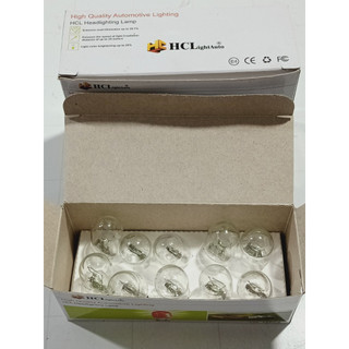 Hộp 10 Bóng đèn ô tô chân cắm T20, bóng đèn sợi đốt 1 tóc 12v ánh sáng trắng.