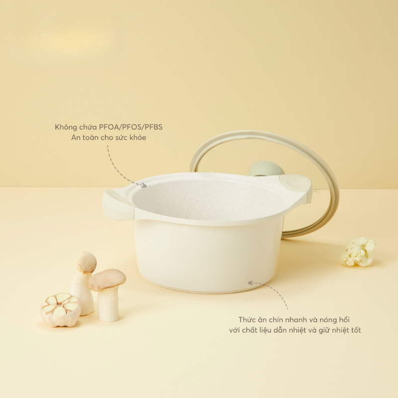 Nồi vân đá chống dính cao cấp, dùng được mọi loại bếp, nhiều size - CHÍNH HÃNG INOCHI