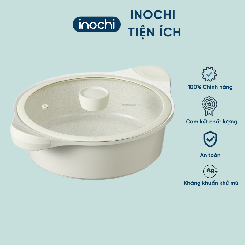 Nồi vân đá cao cấp Omi Simple 24cm (thân thấp) chống dính - CHÍNH HÃNG INOCHI
