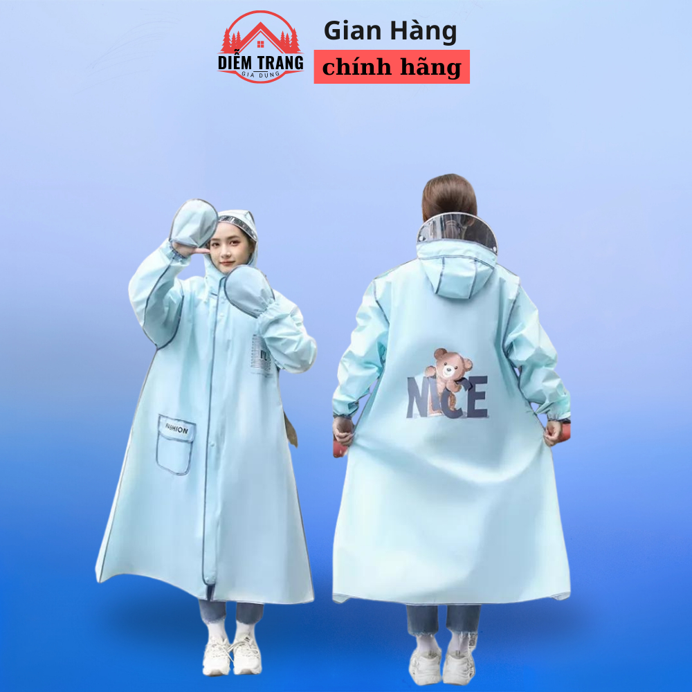 Áo mưa thời trang Didooglt có khoá kéo tiện lợi hình gấu Nice ( Hàng Đẹp )