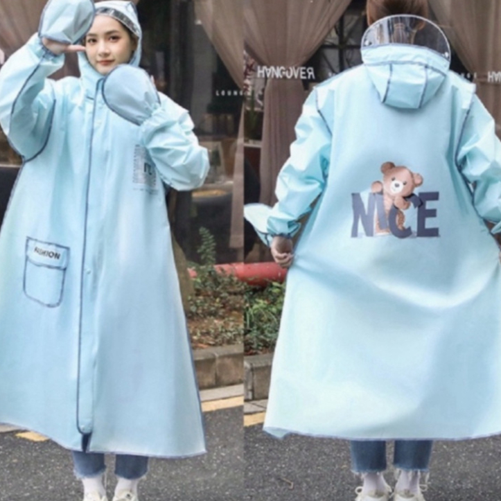 Áo mưa thời trang Didooglt có khoá kéo tiện lợi hình gấu Nice ( Hàng Đẹp )