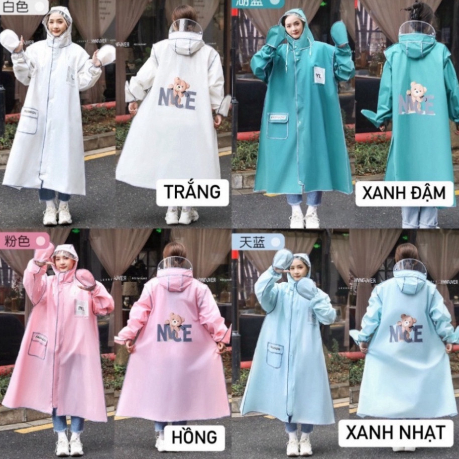 Áo mưa thời trang Didooglt có khoá kéo tiện lợi hình gấu Nice ( Hàng Đẹp )