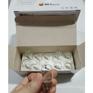 Hộp 10 Bóng đèn ô tô chân cắm T20, bóng đèn sợi đốt 1 tóc 12v ánh sáng trắng.