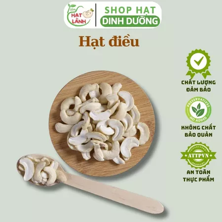 Hạt điều tươi túi 100g, 200g, 500g, hạt điều vỡ đôi nhân trắng làm sữa hạt - Tiệm Hạt Lành