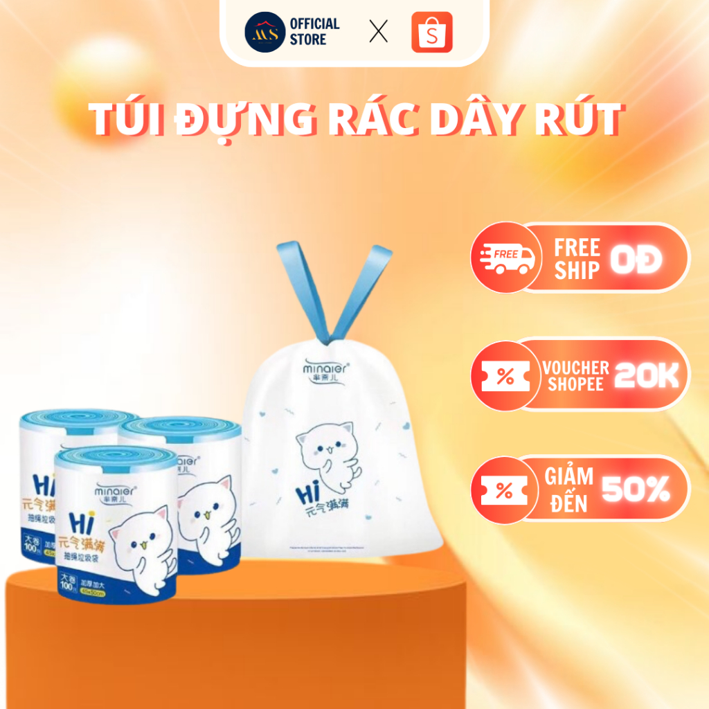 Túi đựng rác dây rút (Kiện 50 cuộn) | Shopee Việt Nam