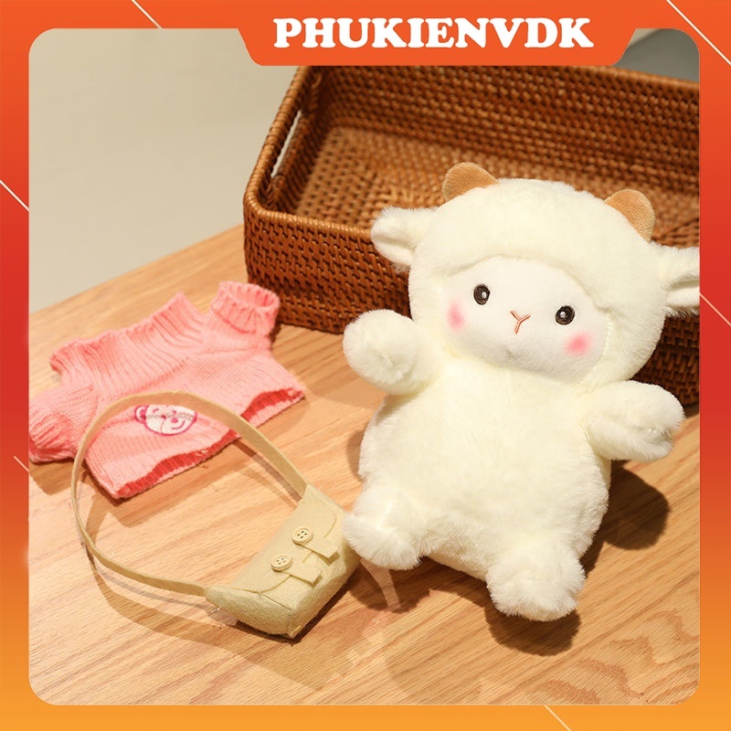 Gấu Nhồi Bông Cừu Lạc Đà Alpaca Trắng Mềm Mại Kèm Túi Quà Tặng Đáng Yêu Xinh Xắn | BigBuy360 - bigbuy360.vn
