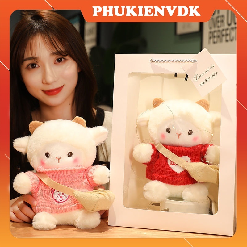 Gấu Nhồi Bông Cừu Lạc Đà Alpaca Trắng Mềm Mại Kèm Túi Quà Tặng Đáng Yêu Xinh Xắn | BigBuy360 - bigbuy360.vn