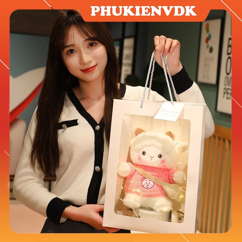 Gấu Nhồi Bông Cừu Lạc Đà Alpaca Trắng Mềm Mại Kèm Túi Quà Tặng Đáng Yêu Xinh Xắn | BigBuy360 - bigbuy360.vn