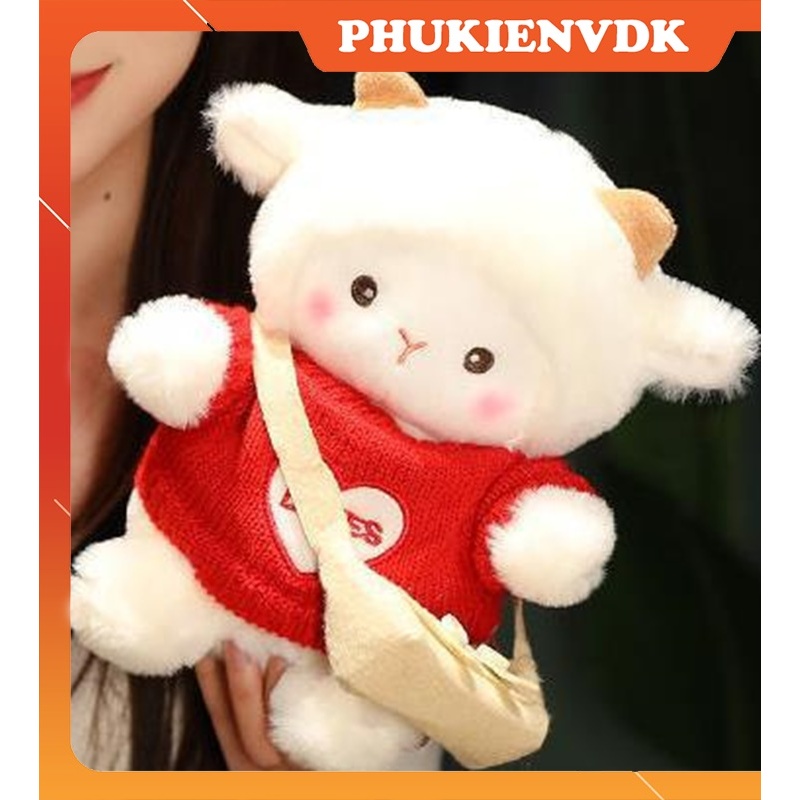 Gấu Nhồi Bông Cừu Lạc Đà Alpaca Trắng Mềm Mại Kèm Túi Quà Tặng Đáng Yêu Xinh Xắn | BigBuy360 - bigbuy360.vn