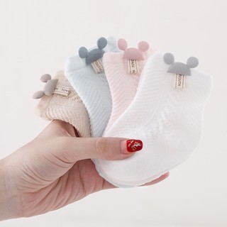 Tất Lưới In Hình Mickey Màu Pastel Hàn Quốc Siêu Xinh (Lẻ 1 Đôi)