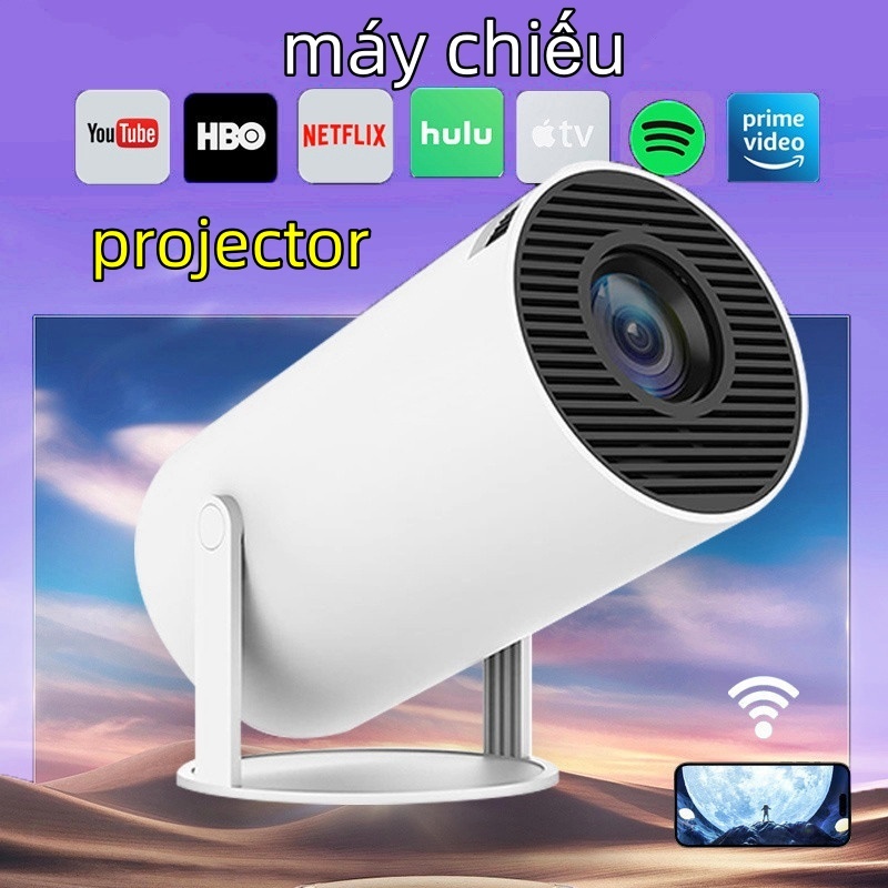 máy chiếu YUYO Máy Chiếu Mini Projector HY300 4K 1280 x 720P Android 11 ...