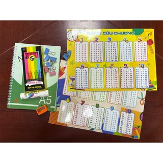 Bảng Cửu Chương, sách cho bé, dụng cụ học tập
