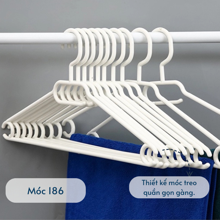 Set 10 móc áo treo áo quần người lớn tiêu chuẩn Nhật, tiện dụng, đa năng - CHÍNH HÃNG INOCHI
