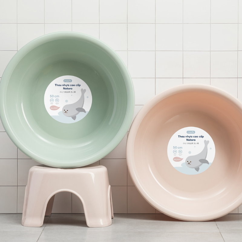 Thau nhựa cao cấp INOCHI size 50cm và 60cm tiêu chuẩn Nhật, an toàn